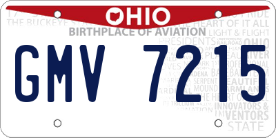 OH license plate GMV7215