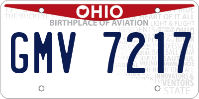 OH license plate GMV7217