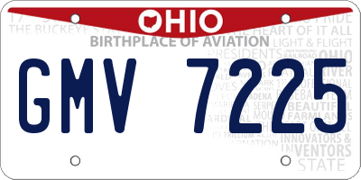 OH license plate GMV7225