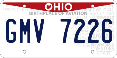 OH license plate GMV7226