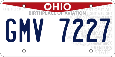 OH license plate GMV7227