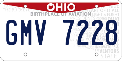 OH license plate GMV7228