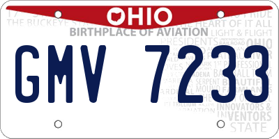 OH license plate GMV7233