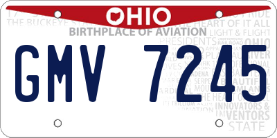 OH license plate GMV7245
