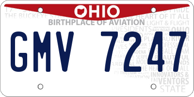 OH license plate GMV7247