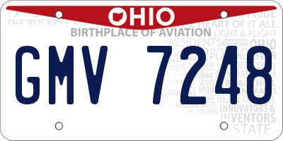 OH license plate GMV7248