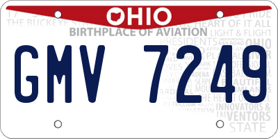 OH license plate GMV7249