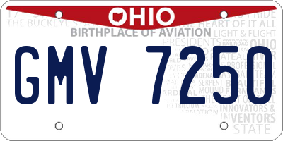 OH license plate GMV7250