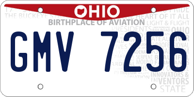 OH license plate GMV7256