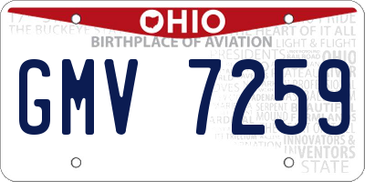 OH license plate GMV7259