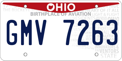 OH license plate GMV7263
