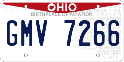 OH license plate GMV7266