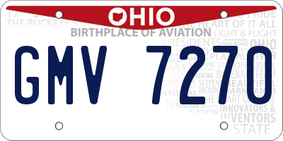 OH license plate GMV7270