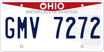 OH license plate GMV7272