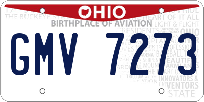 OH license plate GMV7273