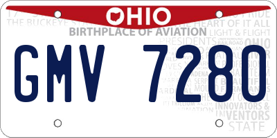 OH license plate GMV7280
