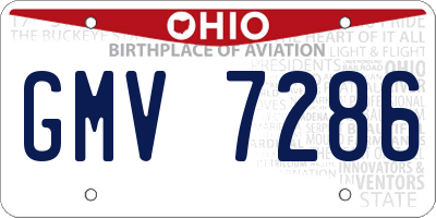 OH license plate GMV7286