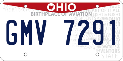 OH license plate GMV7291