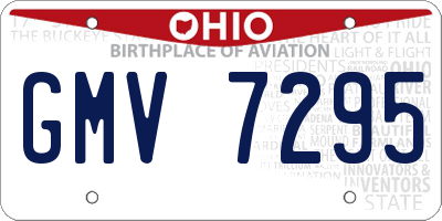 OH license plate GMV7295