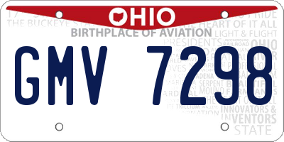 OH license plate GMV7298