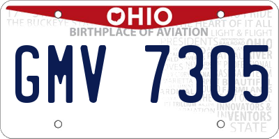 OH license plate GMV7305