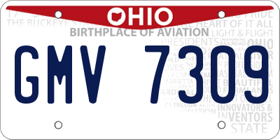 OH license plate GMV7309