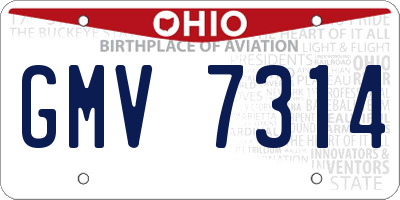 OH license plate GMV7314