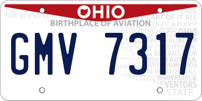 OH license plate GMV7317