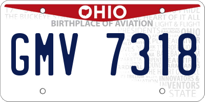 OH license plate GMV7318