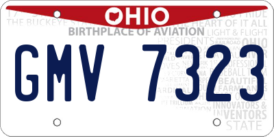 OH license plate GMV7323