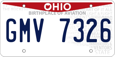 OH license plate GMV7326