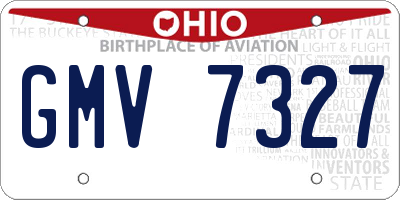 OH license plate GMV7327