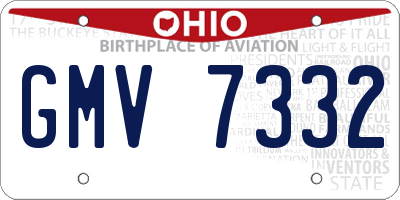 OH license plate GMV7332