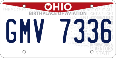 OH license plate GMV7336