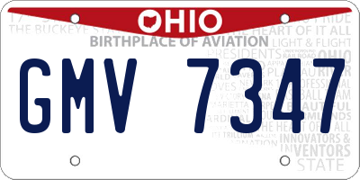 OH license plate GMV7347