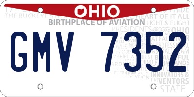 OH license plate GMV7352