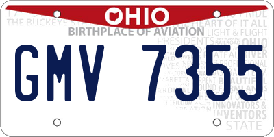 OH license plate GMV7355