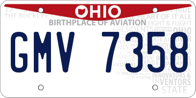 OH license plate GMV7358