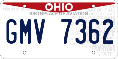 OH license plate GMV7362