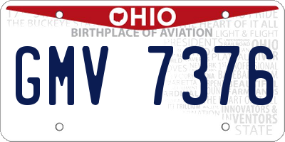 OH license plate GMV7376