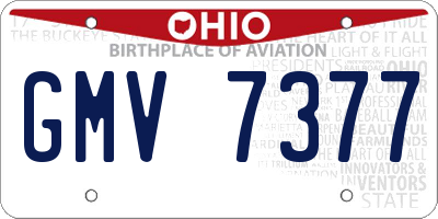 OH license plate GMV7377