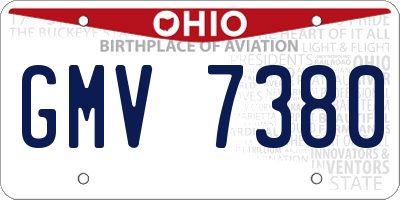 OH license plate GMV7380