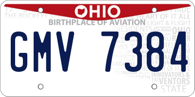 OH license plate GMV7384