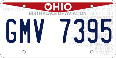 OH license plate GMV7395