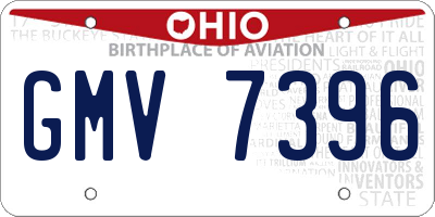 OH license plate GMV7396