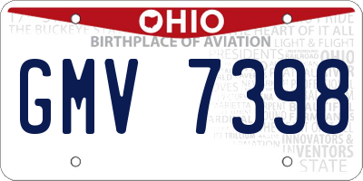 OH license plate GMV7398