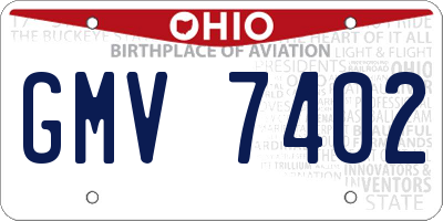 OH license plate GMV7402