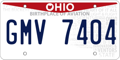 OH license plate GMV7404