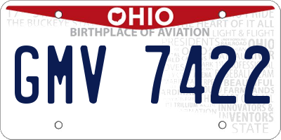 OH license plate GMV7422