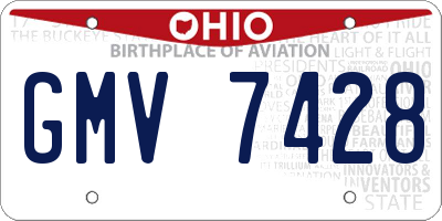 OH license plate GMV7428